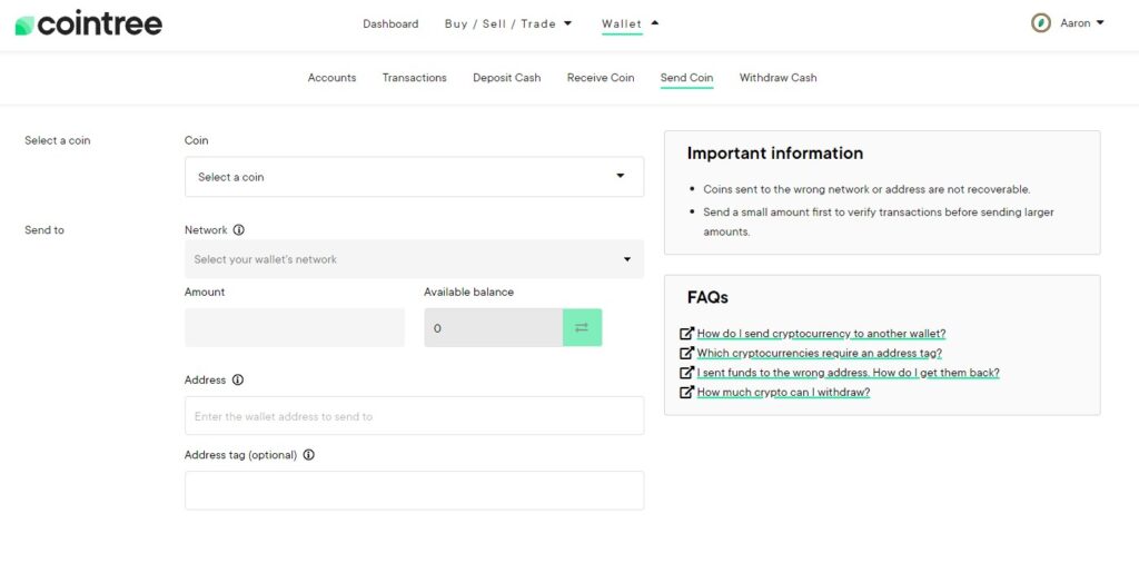 cointree withdraw crypto